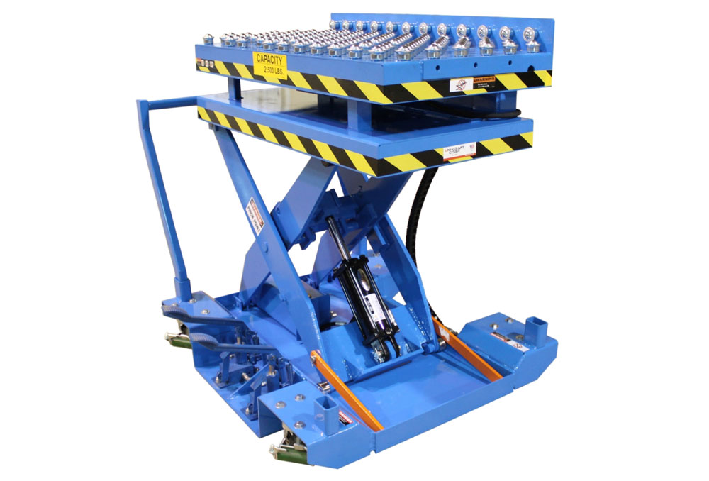 Product Foot Pump Scissor Lift With Tilter And Ball Transfer